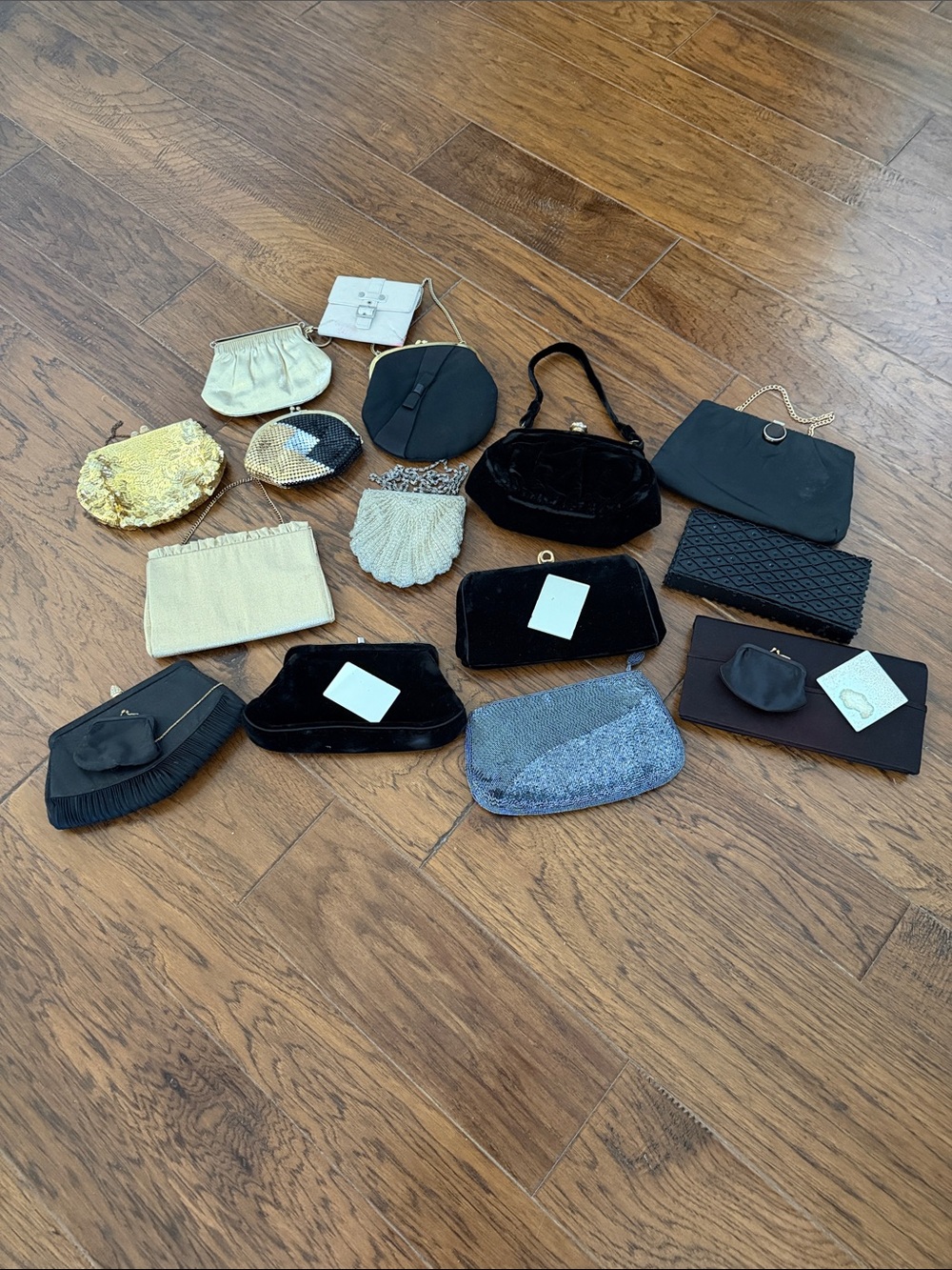 Vintage Evening Clutch Lot - Black, Gold, Cream & Silver